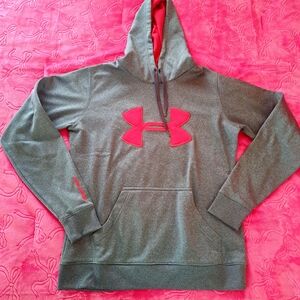 Under Armour Gray Hoodie with Hot Pink Logo
